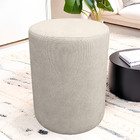 Kit 2 Puff Cilindro Live Para Sala E Quarto Suede Bege- Jylcr