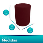 Kit 2 Puff Cilindro Live Para Sala E Quarto Suede Bordo- Jylc