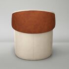 Kit 2 Puff Curvo Com Encosto Redondo Orgânico Sala Confortáve