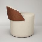 Kit 2 Puff Curvo Com Encosto Redondo Orgânico Sala Confortáve