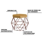 Kit 2 Puff Decorativo Base Bronze Elsa Suede Mostarda G41 - G