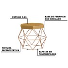 Kit 2 Puff Decorativo Base Gold Elsa Suede Mostarda G41 - Gra