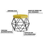 Kit 2 Puff Decorativo Base Preta Elsa Suede Amarelo G41 - Gra