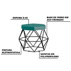 Kit 2 Puff Decorativo Base Preta Elsa Suede Azul Claro G41 -