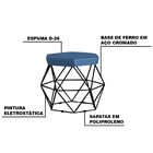 Kit 2 Puff Decorativo Base Preta Elsa Suede Azul Marinho G41