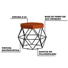 Kit 2 Puff Decorativo Base Preta Elsa Suede Telha G41 - Gran