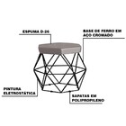 Kit 2 Puff Decorativo Base Preta Elsa Veludo Cinza G41 - Gran