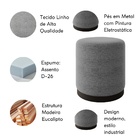 Kit 2 Puff Decorativo Estofado Estilo Industrial Lisboa  Linh