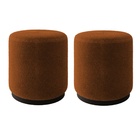 Kit 2 Puff Decorativo Estofado Estilo Industrial Lisboa Boucl