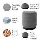 Kit 2 Puff Decorativo Estofado Estilo Industrial Orlando  Lin