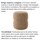 Kit 2 Puff Decorativo Estofado Para Sala Berlim Bouclé Bege