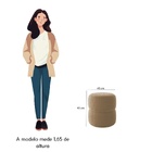 Kit 2 Puff Decorativo Estofado Para Sala Jasmin Linho Bege