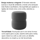 Kit 2 Puff Decorativo Estofado Para Sala Paris  Linho Cinza