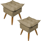 Kit 2 Puff Decorativo Para Sala, Penteadeira, Manicure Alice