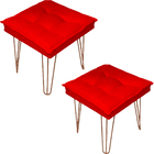 Kit 2 Puff Decorativo Para Sala, Quarto, Penteadeira Quadrado