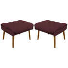 Kit 2 Puff Decorativo Para Sala Quarto Penteadeira Sufler Lin