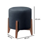 Kit 2 Puff Decorativo Para Sala Redondo Luxo Atenas Suede Azu