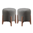 Kit 2 Puff Decorativo Para Sala Redondo Luxo Dallas Linho Cin