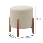 Kit 2 Puff Decorativo Para Sala Redondo Luxo Dallas Linho Mar