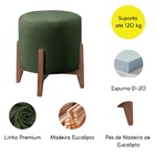 Kit 2 Puff Decorativo Para Sala Redondo Luxo Dallas Linho Ver