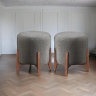 Kit 2 Puff Decorativo Para Sala Redondo Luxo Dallas Veludo Ci