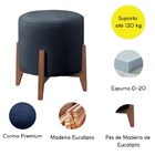 Kit 2 Puff Decorativo Para Sala Redondo Luxo Selena Corino Az