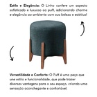 Kit 2 Puff Decorativo Para Sala Redondo Luxo Selena Linho Azu