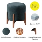 Kit 2 Puff Decorativo Para Sala Redondo Luxo Selena Linho Azu