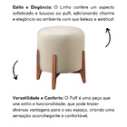 Kit 2 Puff Decorativo Para Sala Redondo Luxo Selena Linho Mar