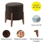 Kit 2 Puff Decorativo Para Sala Redondo Luxo Selena Suede Mar