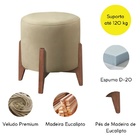 Kit 2 Puff Decorativo Para Sala Redondo Luxo Selena Veludo Be