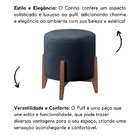 Kit 2 Puff Decorativo Para Sala Redondo Luxo Viena Corino Azu