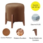 Kit 2 Puff Decorativo Para Sala Redondo Luxo Viena Corino Cap