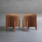 Kit 2 Puff Decorativo Para Sala Redondo Luxo Viena Corino Cap