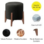 Kit 2 Puff Decorativo Para Sala Redondo Luxo Viena Veludo Pre