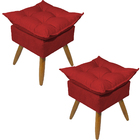 Kit 2 Puff Decorativo Quadrado Para Sala Quarto Penteadeira R