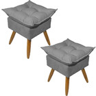 Kit 2 Puff Decorativo Quadrado Para Sala Quarto Penteadeira R