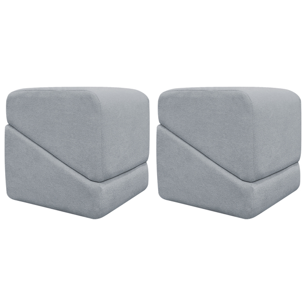 Kit 2 Puff Decorativo Quadrado Para Sala Recepção Quarto Pent