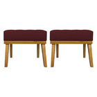 Kit 2 Puff Decorativo Retangular Para Sala Quarto Penteadeira