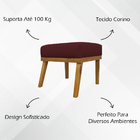 Kit 2 Puff Decorativo Retangular Para Sala Quarto Penteadeira