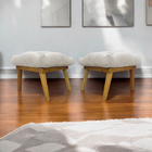 Kit 2 Puff Decorativo Retangular Para Sala Quarto Penteadeira