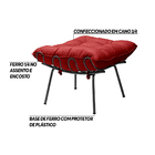 Kit 2 Puff Decorativo Sala De Estar Abel Pés Preto Suede Verm