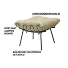 Kit 2 Puff Decorativo Sala De Estar Abel Pés Preto Veludo Beg