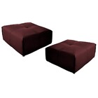 Kit 2 Puff Decorativo Sala De Estar Frances Confort Couro Bor