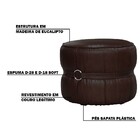 Kit 2 Puff Decorativo Sala De Estar Rene Debrum Couro Marrom