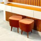 Kit 2 Puff Decorativos Estofado Pés Palito Madeira Ravena Sho