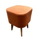 Kit 2 Puff Decorativos Estofado Pés Palito Madeira Ravena Sho