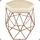 Kit 2 Puff Decorativos Para Manicure Hexagonal Aramado Base B