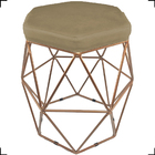 Kit 2 Puff Decorativos Para Manicure Hexagonal Aramado Base B