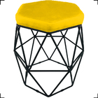 Kit 2 Puff Decorativos Para Penteadeira Hexagonal Aramado Bas